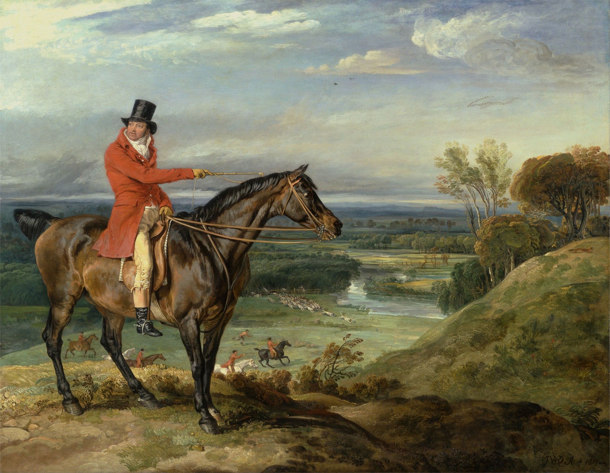 John Levett Hunting at Wychnor, Staffordshire, c.1840, Oil on Canvas