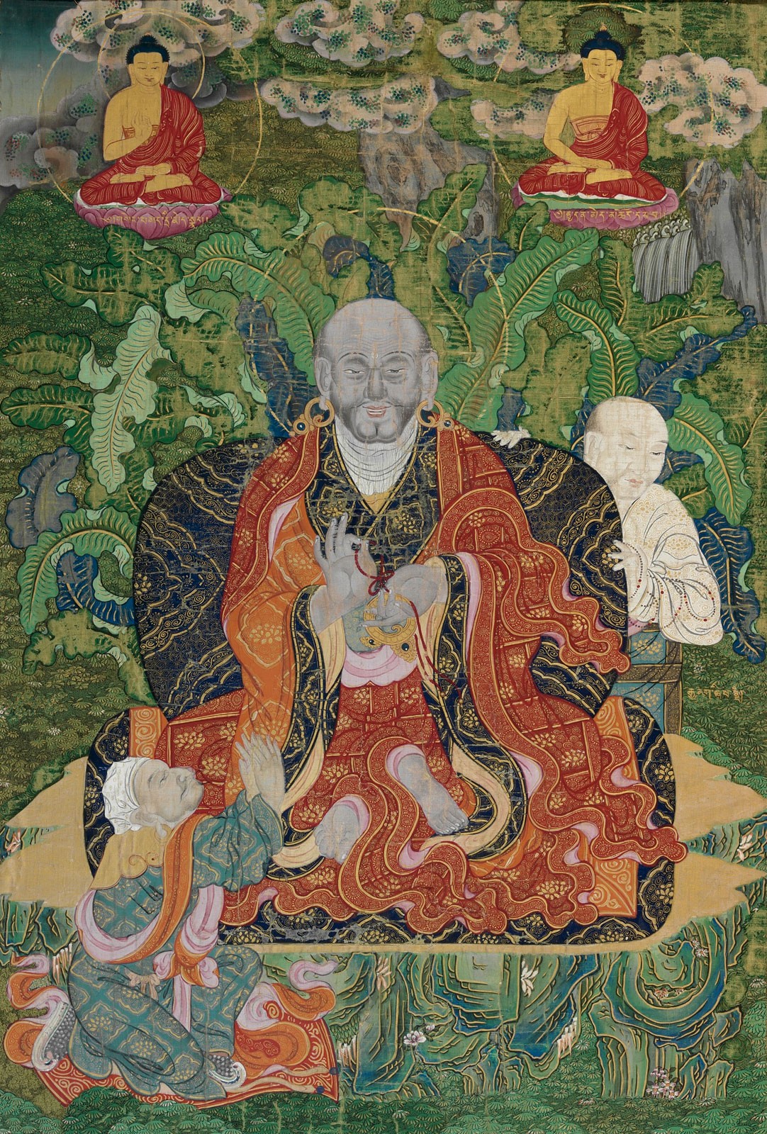 Buddha, and the Attainment of Nirvana, c.1794, Distemper on Woven Fabric