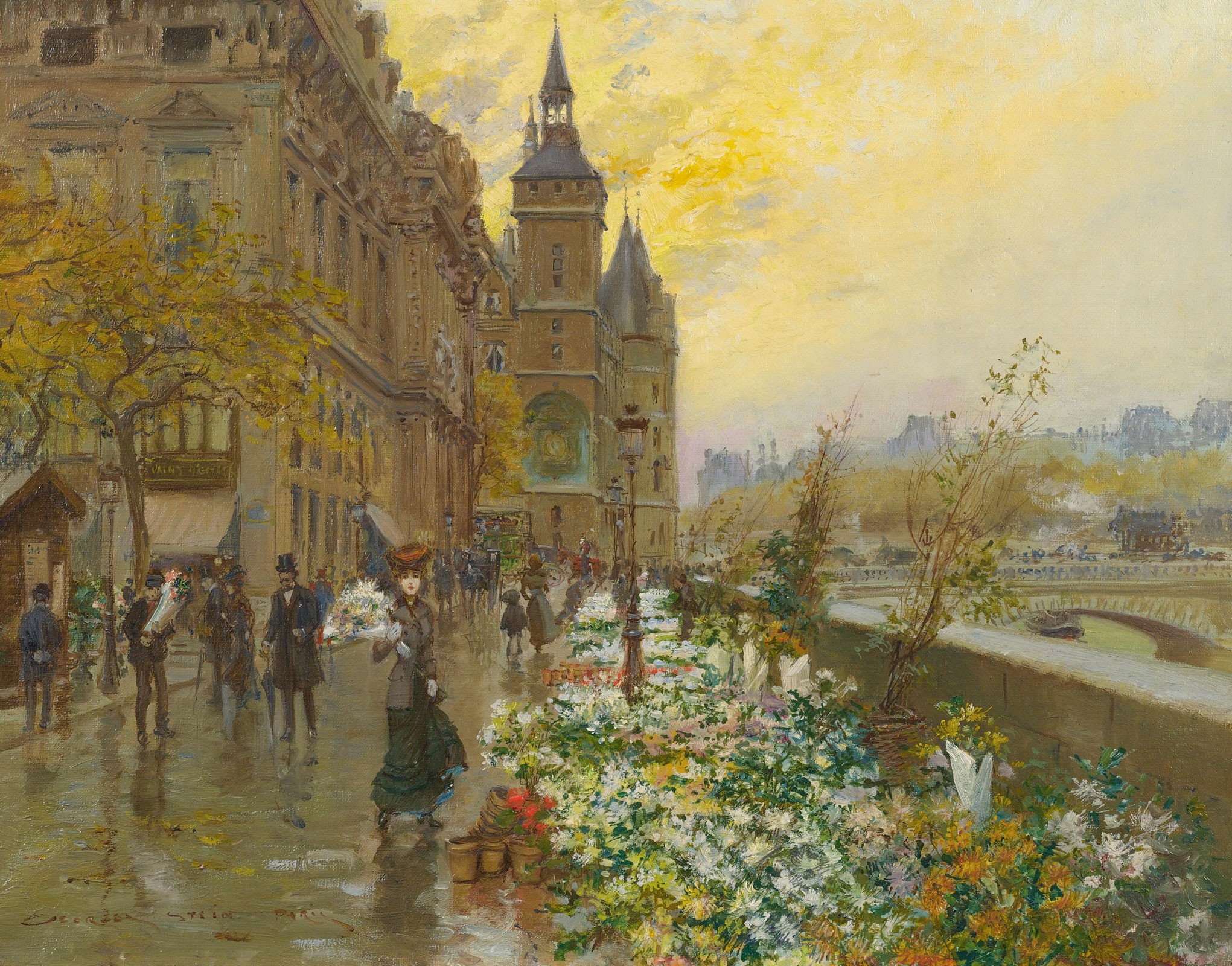 Flower Market, c.1905, Oil on Canvas