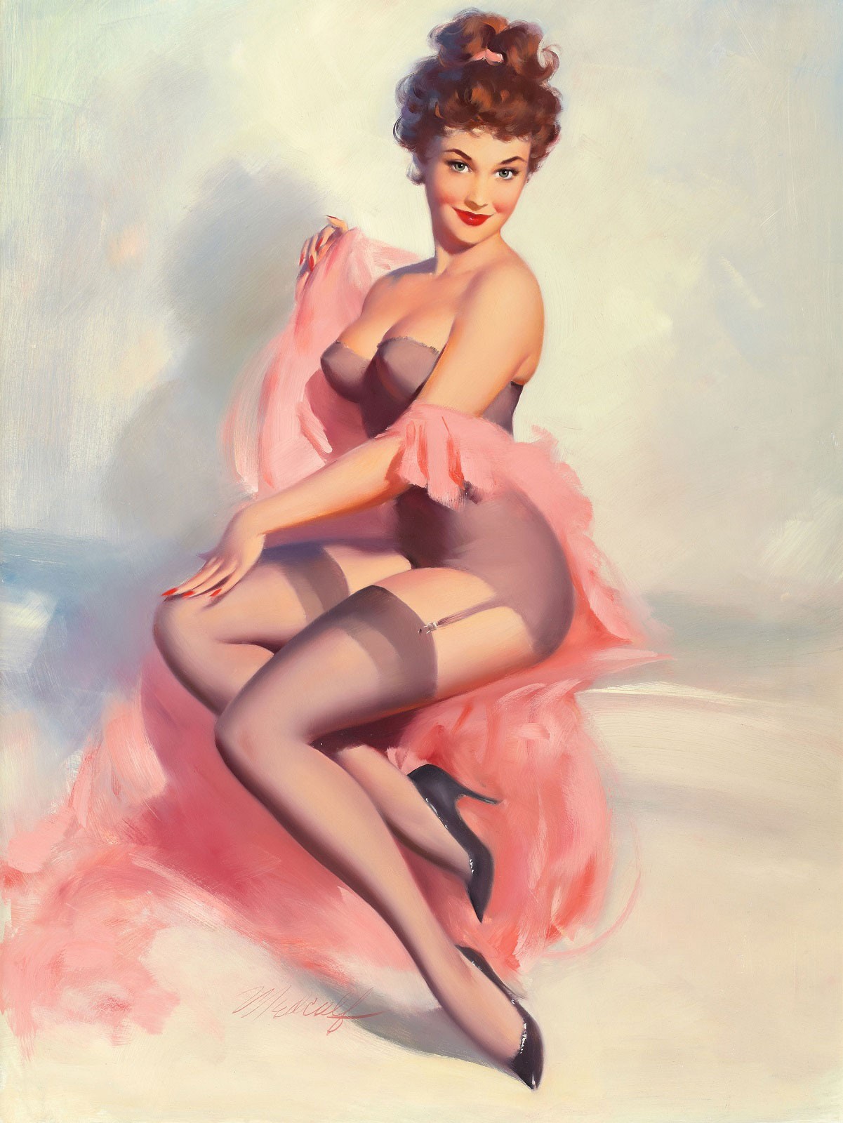 Pretty in Pink, c.1954, Oil on Board