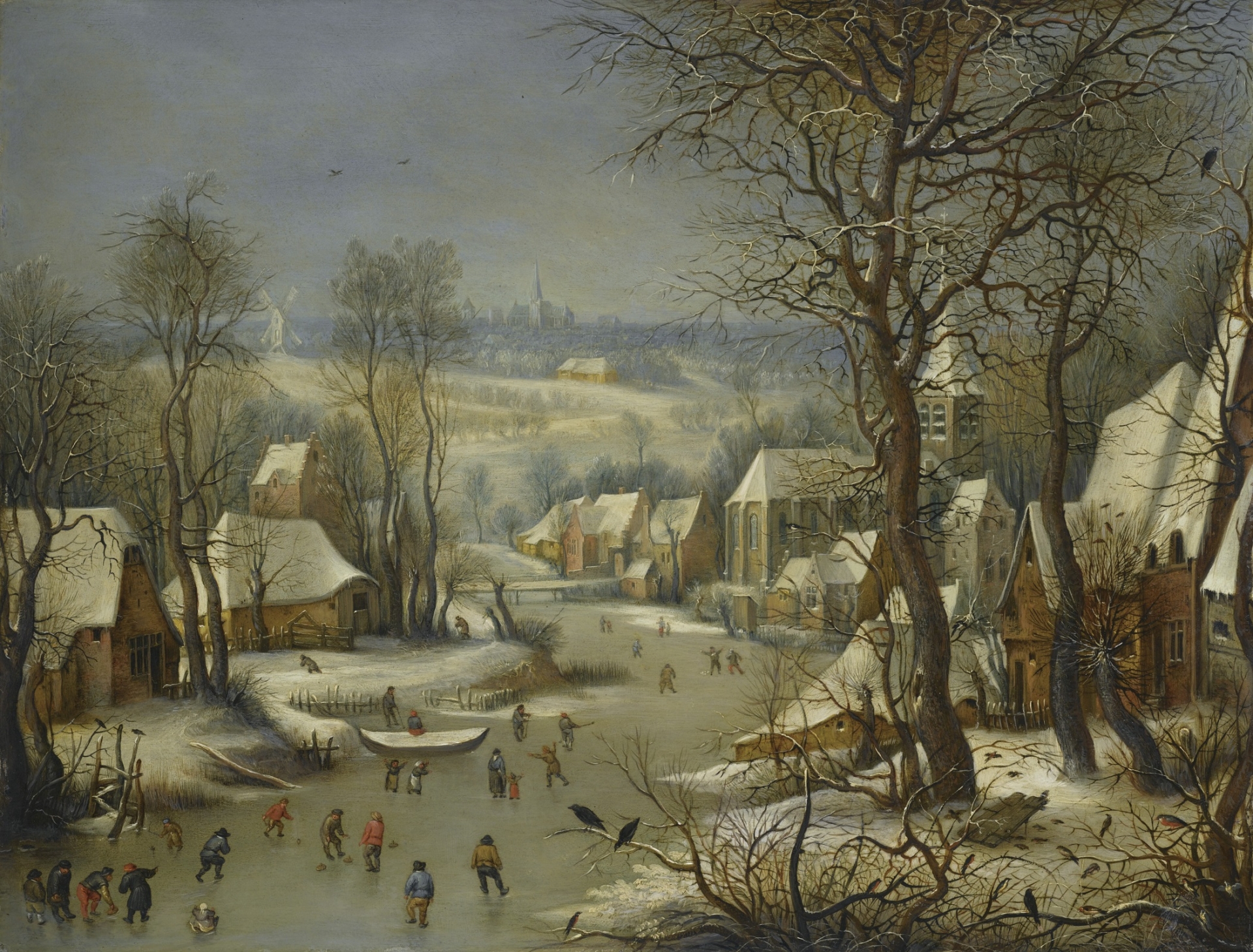 Winter by Pieter Brueghel with Antwerp in the Background