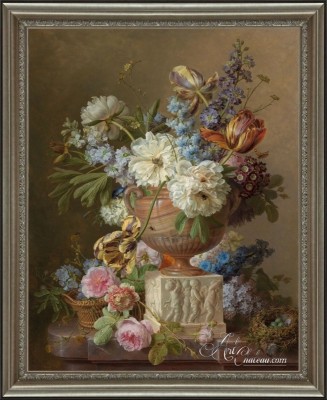 Variety of Flowers in a Terracotta Vase, after Albertus Jonas Brandt