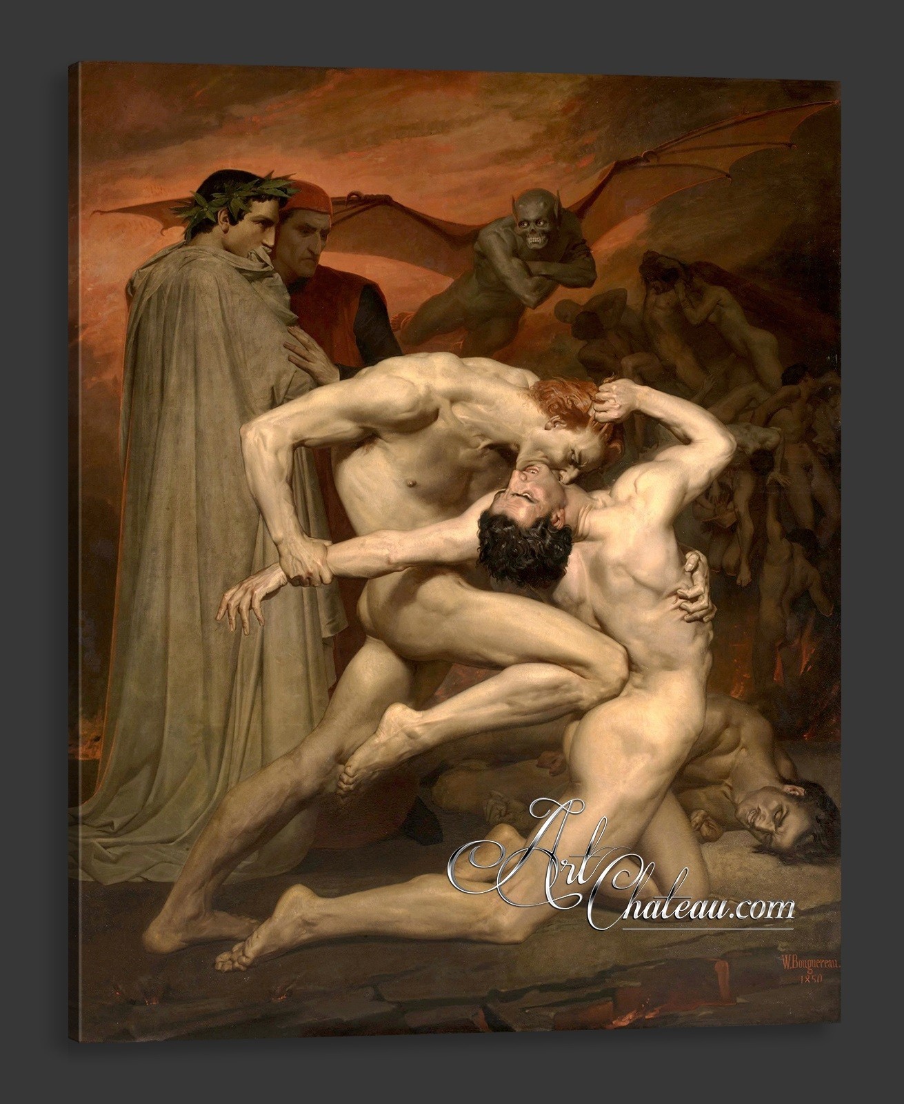 Dante and Virgile Painting, after William Bouguereau