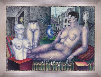 Art Deco Painting, after Anton Krejcar