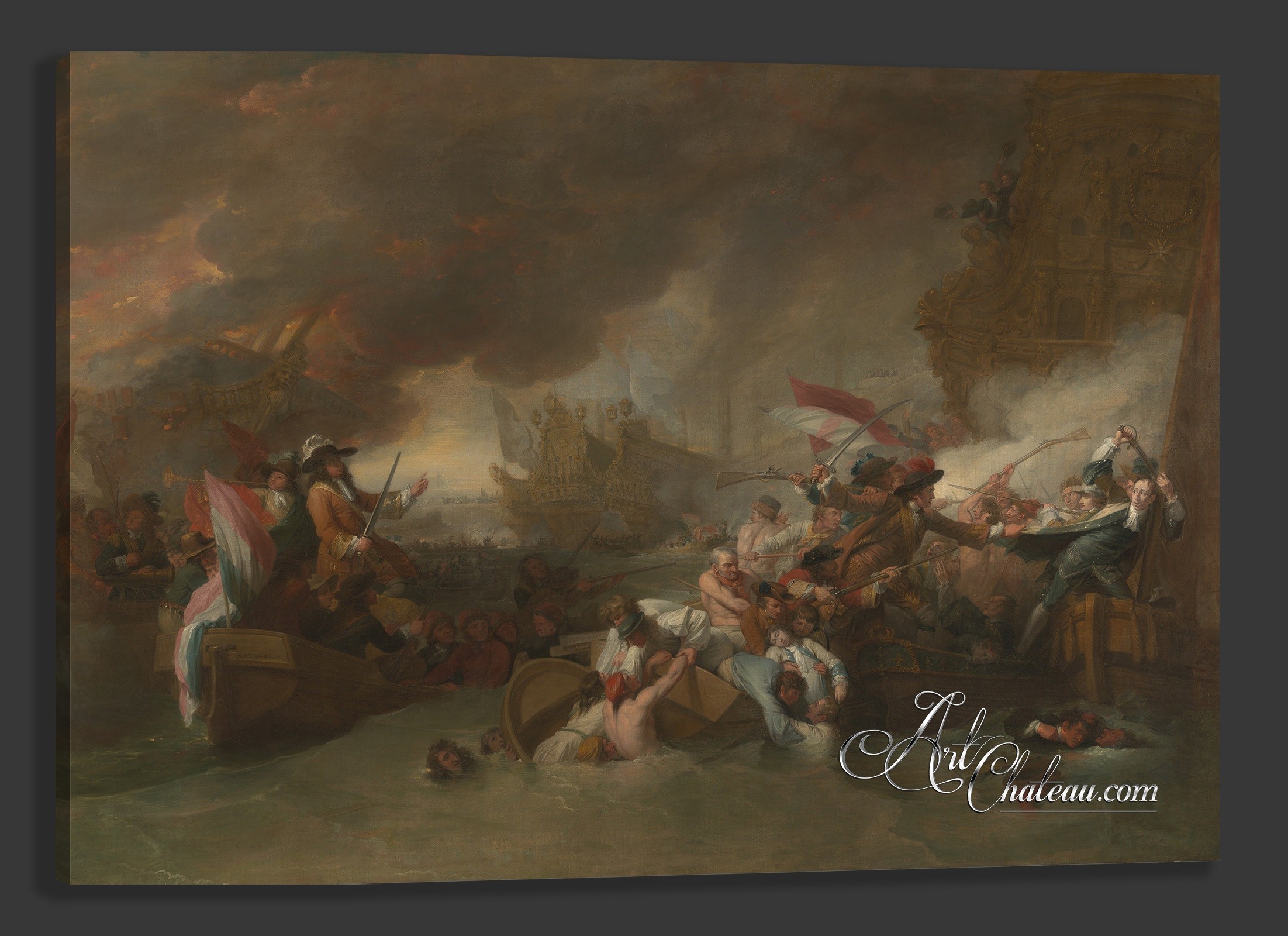 The Battle of the Hogue, after Painting by Benjamin West