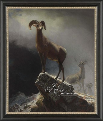 Big Horn Sheep, after Albert Bierstadt