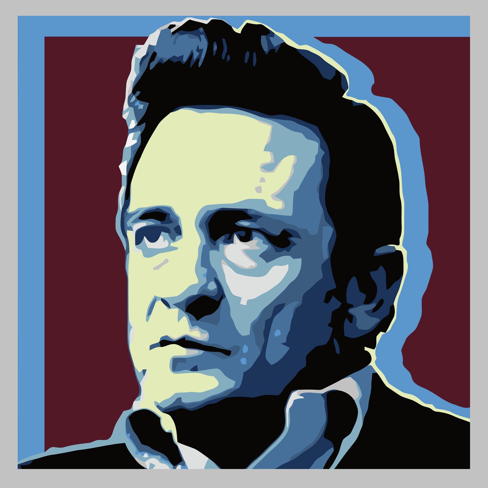 Johnny Cash, c.2014, Digital Rendering on Canvas