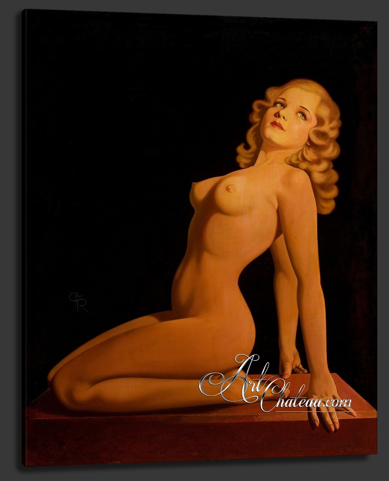 The Golden Nude, Mixed-Media Painting from Art Chateau 