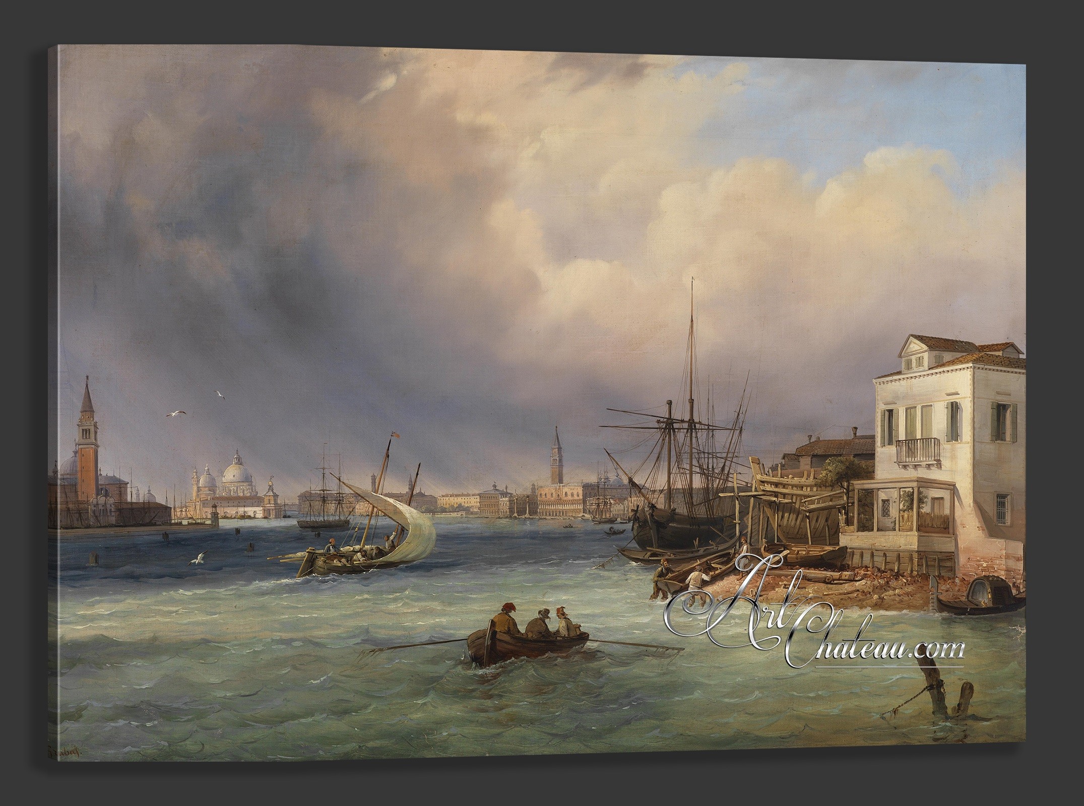 Venetian Storm Painting, after Carlo Grubas