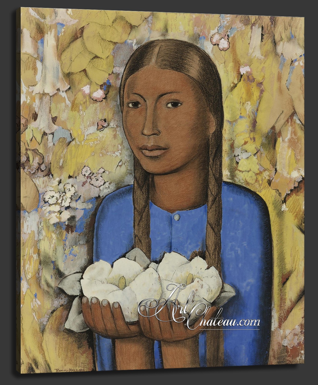 The Girl of the White Flowers, after Alfredo Ramos Martínez