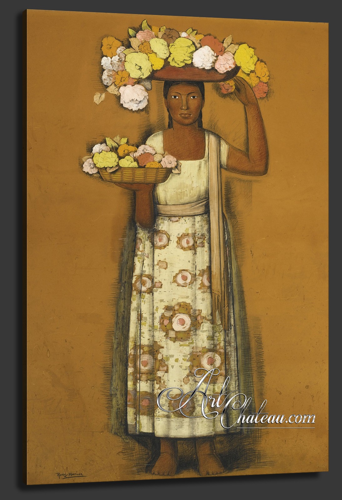 Woman with Flowers, after Alfredo Ramos Martínez