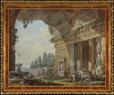 Roman Colonnade, after French artist Charles Clerisseau