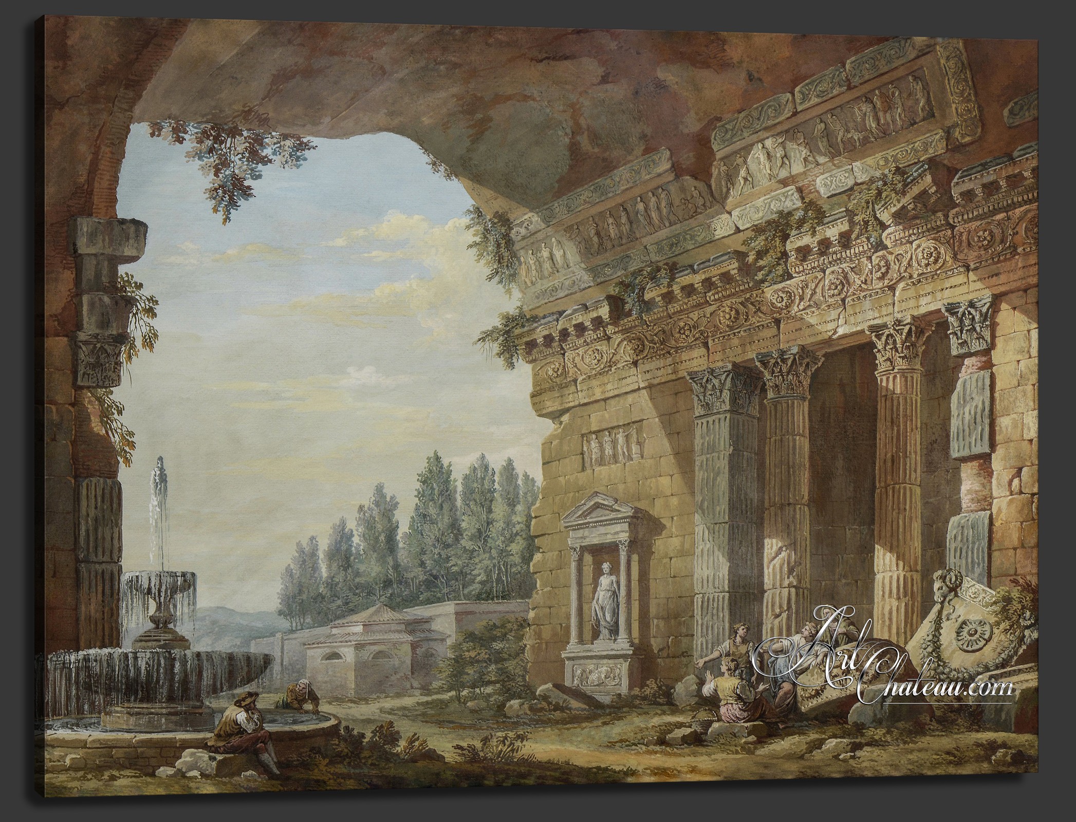 Roman Colonnade, after French artist Charles Clerisseau