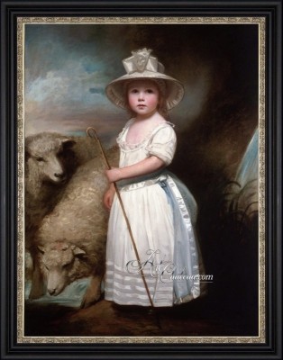 Little Bo-Peep Painting after George Romney