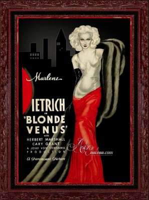 Vintage Movie Poster, Blonde Venus with Marlene Dietrich